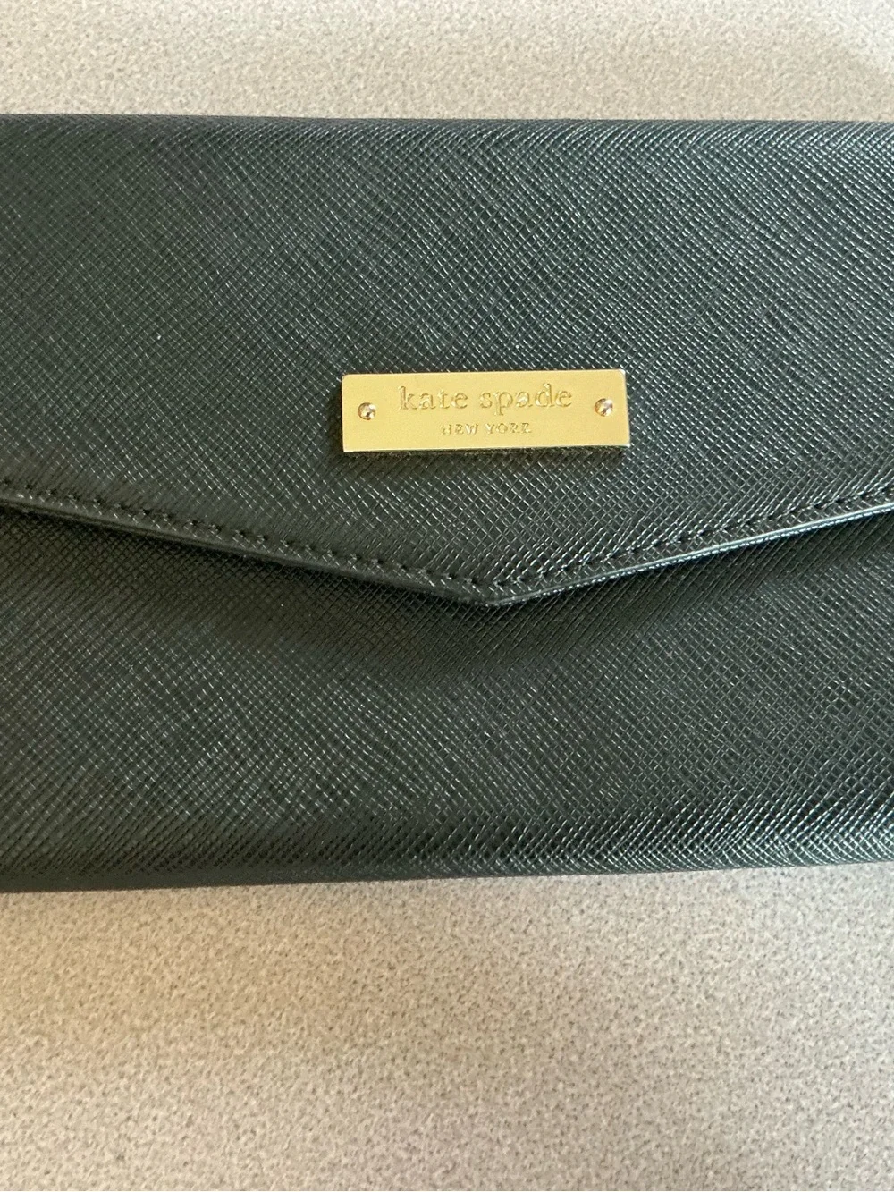 Kate Spade Black Saffiano Envelope Wallet Clutch